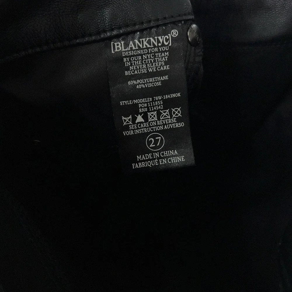BLANKNYC Pants Womens 27 Black Faux Leather Coated Skinny Jeans Goth Edgy Rock